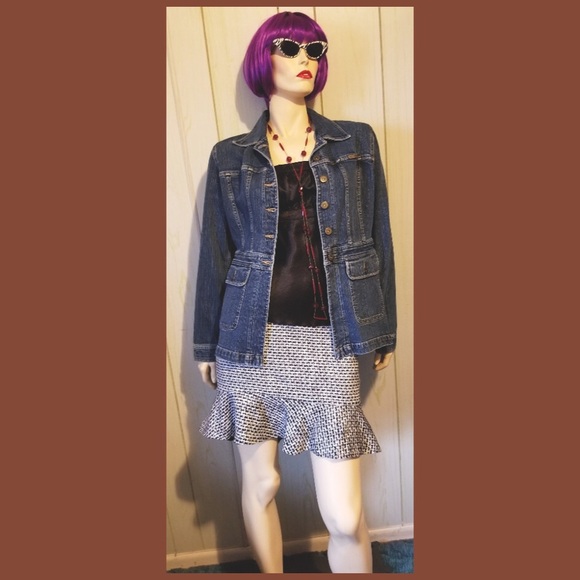 LIZ CLAIBORNE LIZWEAR Retro Blue Denim Button down Jean Jacket - Picture 7 of 7